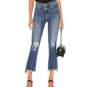 Mother The Insider Crop Step Chew Jeans Size 27 High Rise Denim Dancing on Coals